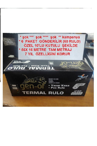 YAZARKASA RULOSU 56X16 ( 60 RULO )