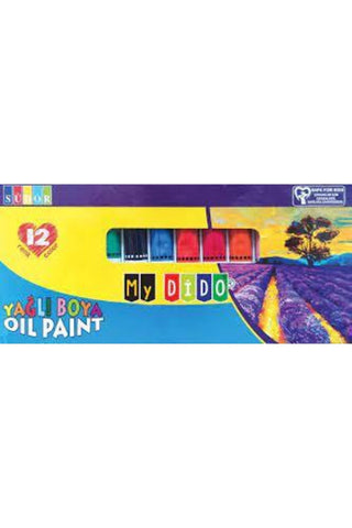 Yaglı Boya 12 Renk Tül 12x9 ml palet yaglıboya