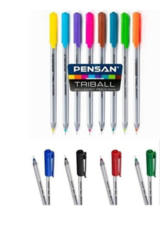 Triball 1.0 Mm Tükenmez Kalem 12 Farklı Renk
