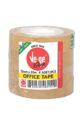 Vege 12x33m Kırtasiye Bantı Office 4lü